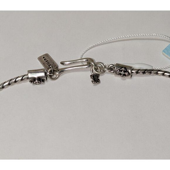 Stigma Padlock Pendant Necklace Silver Tone Rope Chain Rhinestone Gothic - Picture 5 of 8